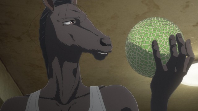 メロン畑の先には